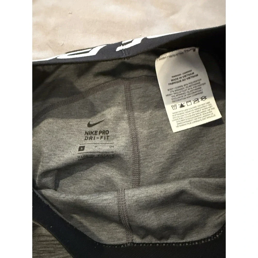 Nike Pro Dri-Fit Women's S Gray Heathered Leggings Athletic Performance